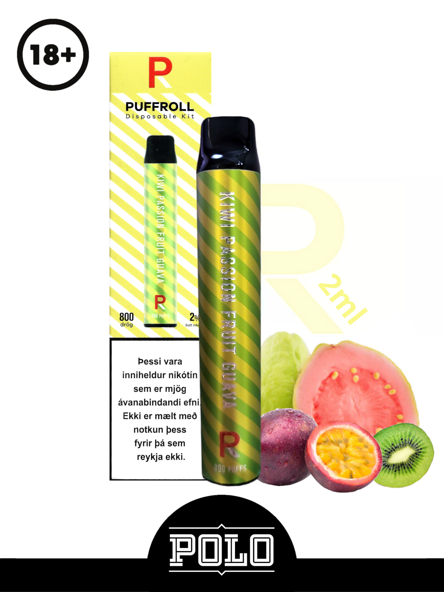 Puffroll Kiwi Passionfruit Guava 2ml