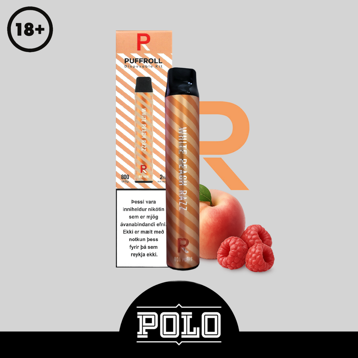 White Razz Puffroll White Peach Razz 2ml – Rafrettur.is